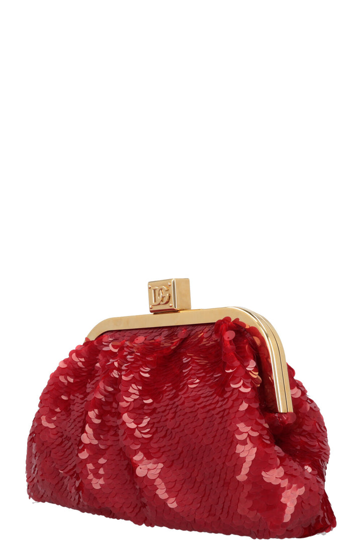 DOLCE&GABBANA Maria Sequin Clutch Red