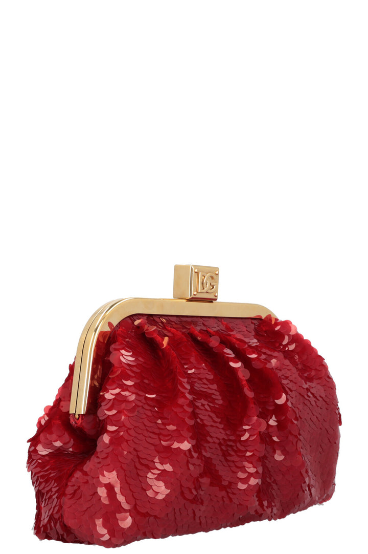 DOLCE&GABBANA Maria Sequin Clutch Red