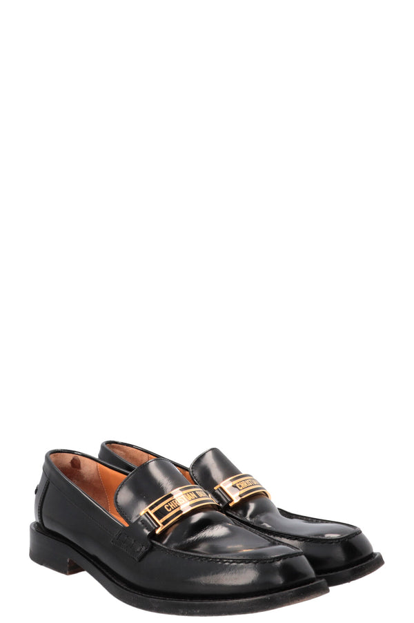 CHRISTIAN DIOR Mocassins Code Cuir Noir