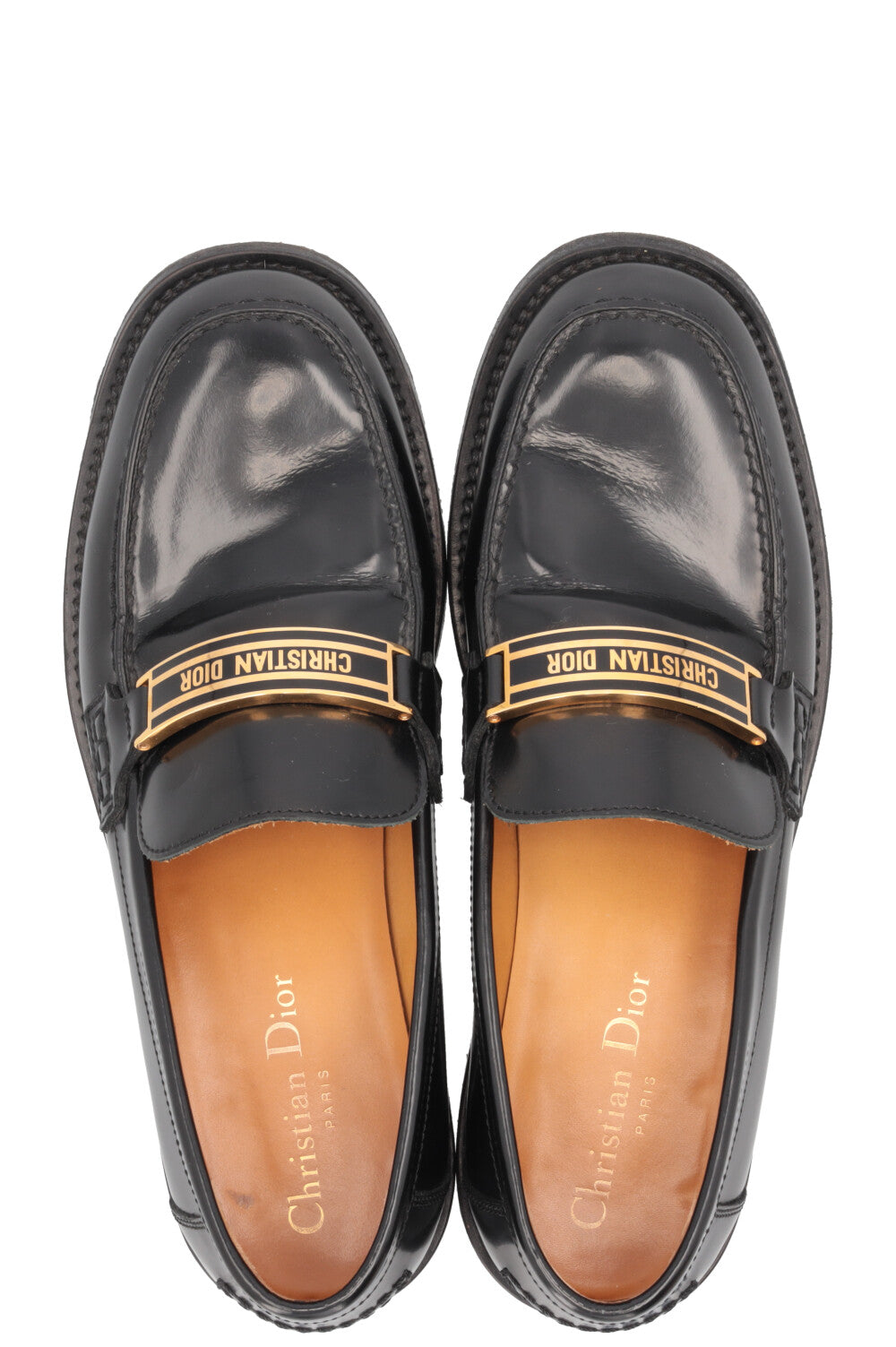 CHRISTIAN DIOR Code Loafers Leather Black