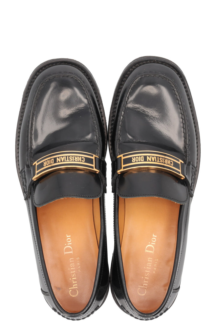 CHRISTIAN DIOR Code Loafers Leather Black