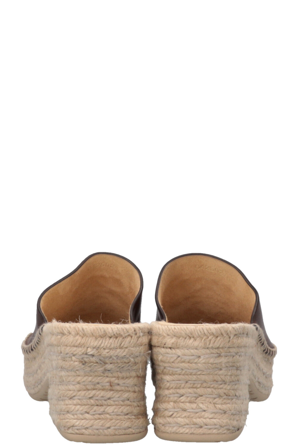 LOEWE Espadrilles à talon Petal en cuir marron