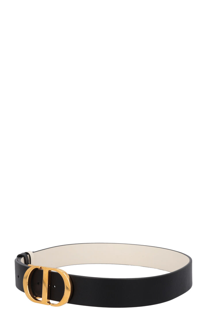 CHRISTIAN DIOR Reversible Saddle Belt Black White