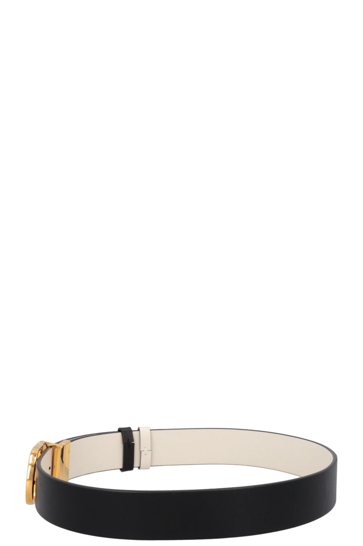 CHRISTIAN DIOR Reversible Saddle Belt Black White