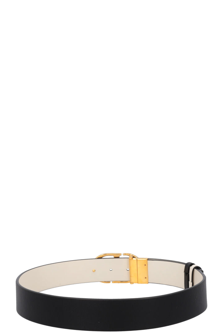 CHRISTIAN DIOR Reversible Saddle Belt Black White