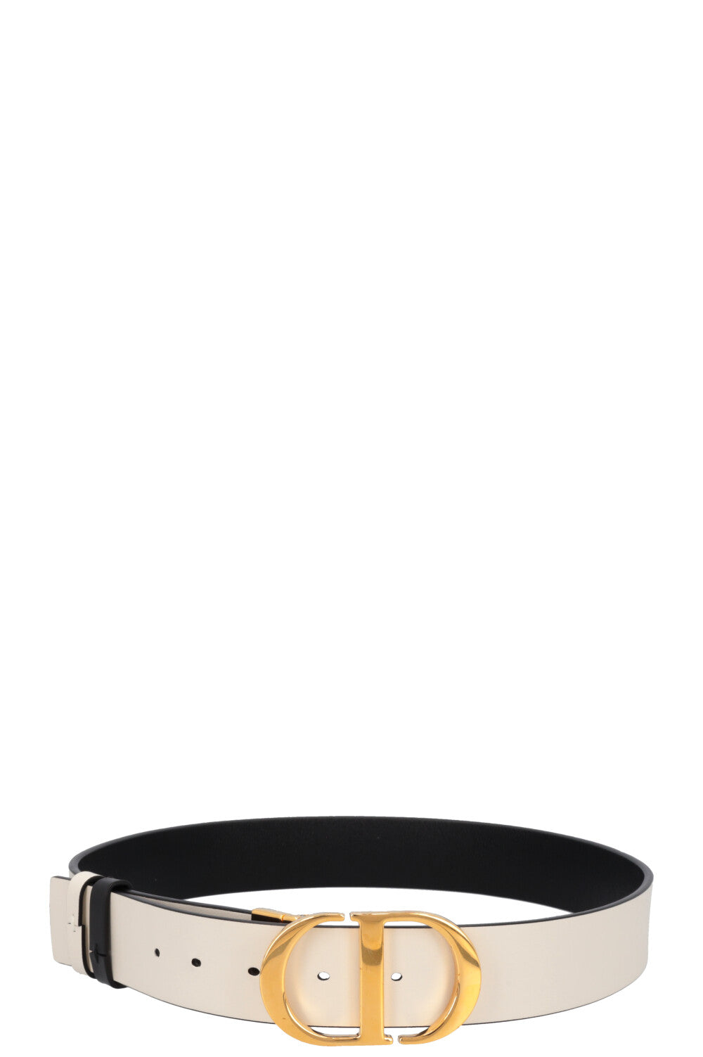 CHRISTIAN DIOR Reversible Saddle Belt Black White – REAWAKE display picture 3