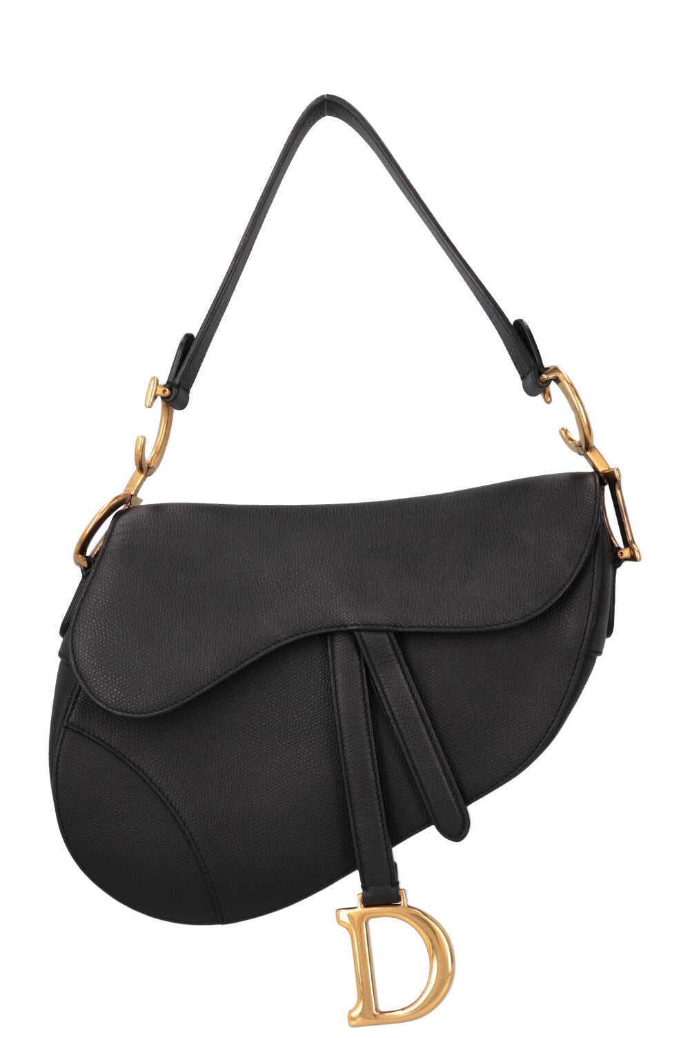 CHRISTIAN DIOR Saddle Bag Leather Black