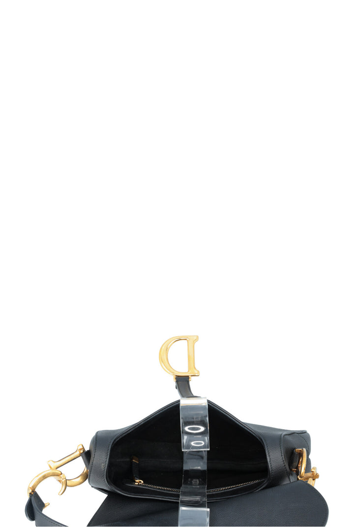 CHRISTIAN DIOR Saddle Bag Leather Black