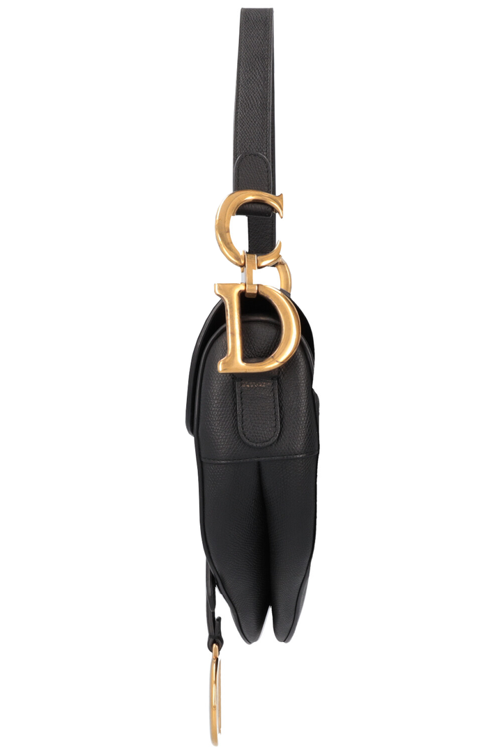 CHRISTIAN DIOR Saddle Bag Leather Black