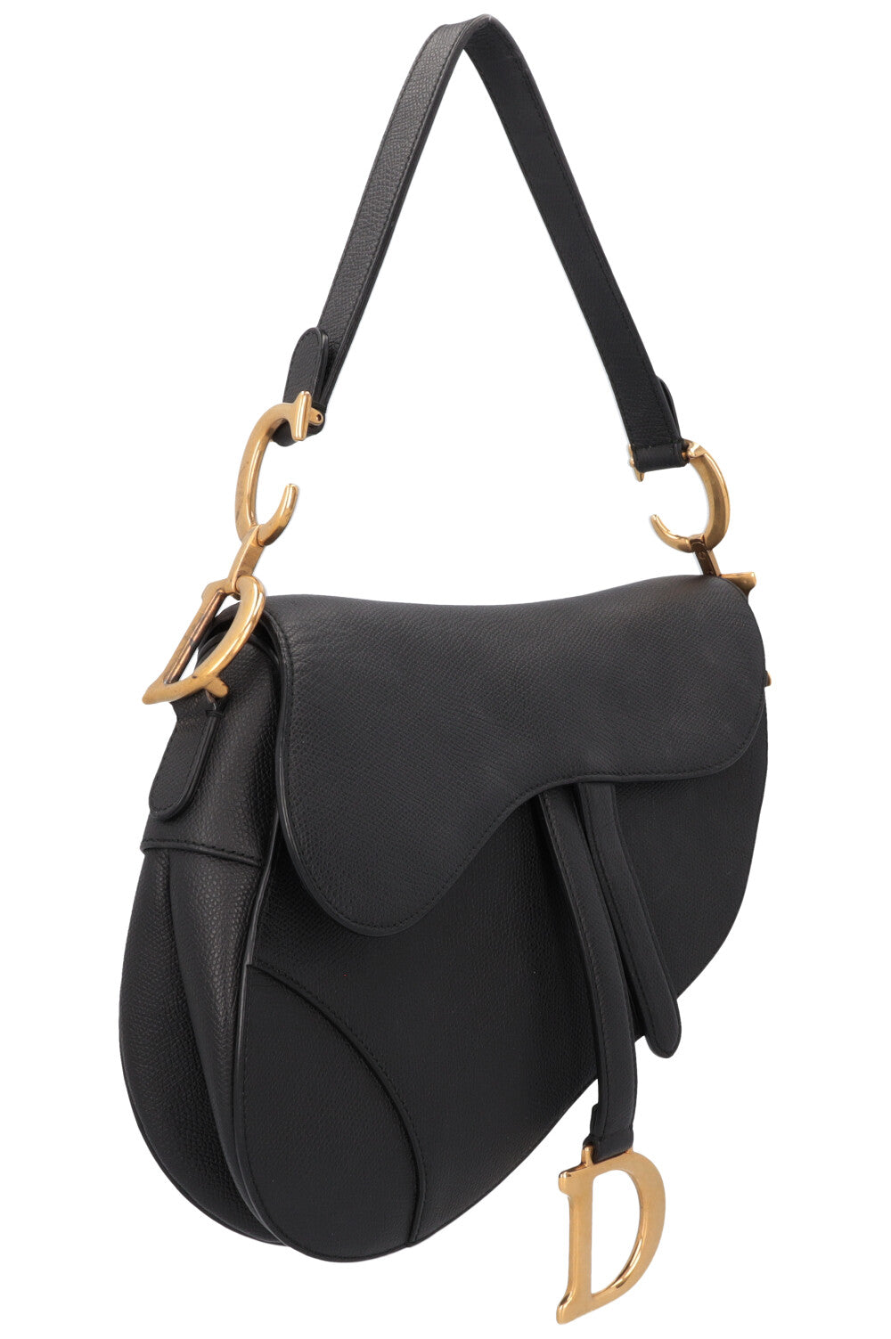 CHRISTIAN DIOR Saddle Bag Leather Black
