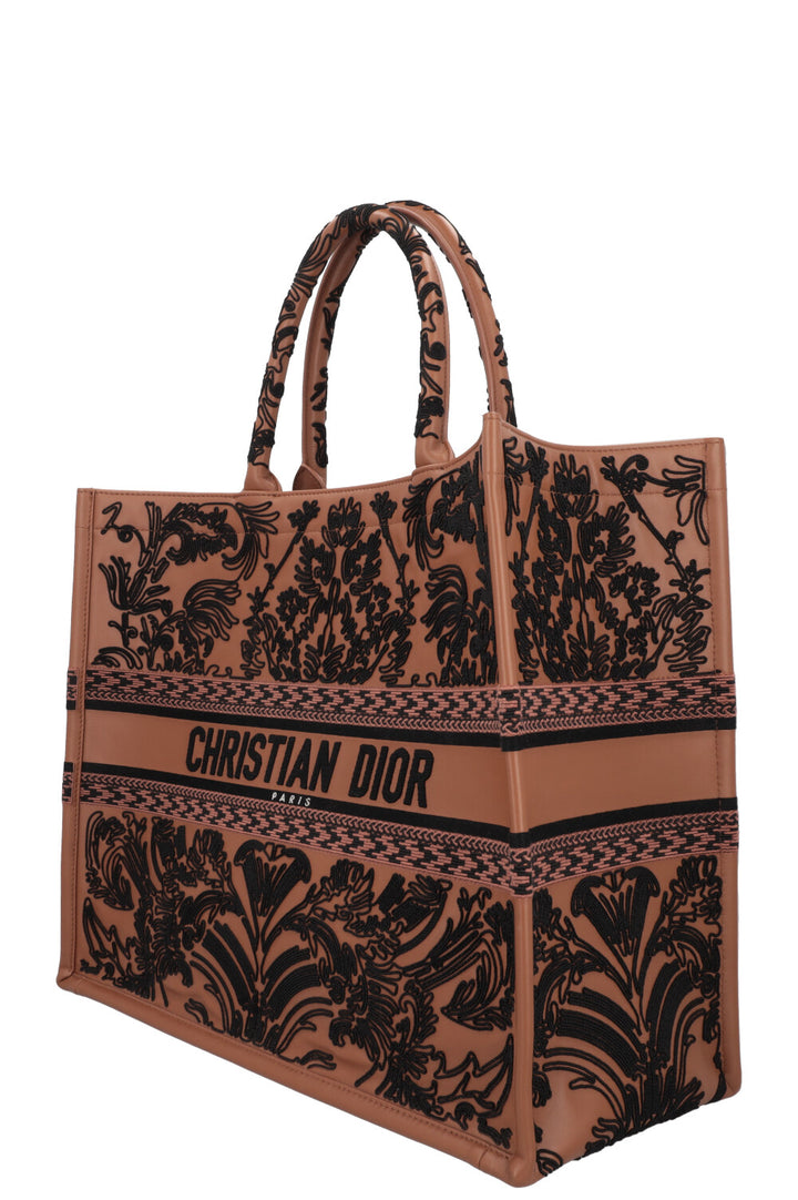 CHRISTIAN DIOR Grand Book Tote Cuir Marron Noir