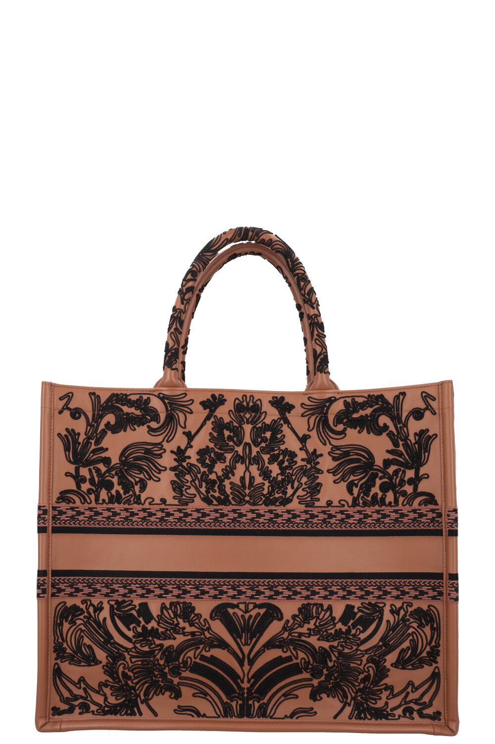 CHRISTIAN DIOR Large Book Tote Leather Brown Black REAWAKE