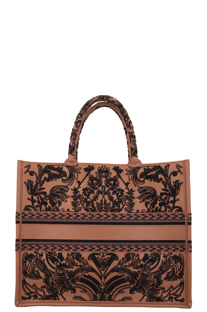 CHRISTIAN DIOR Grand Book Tote Cuir Marron Noir
