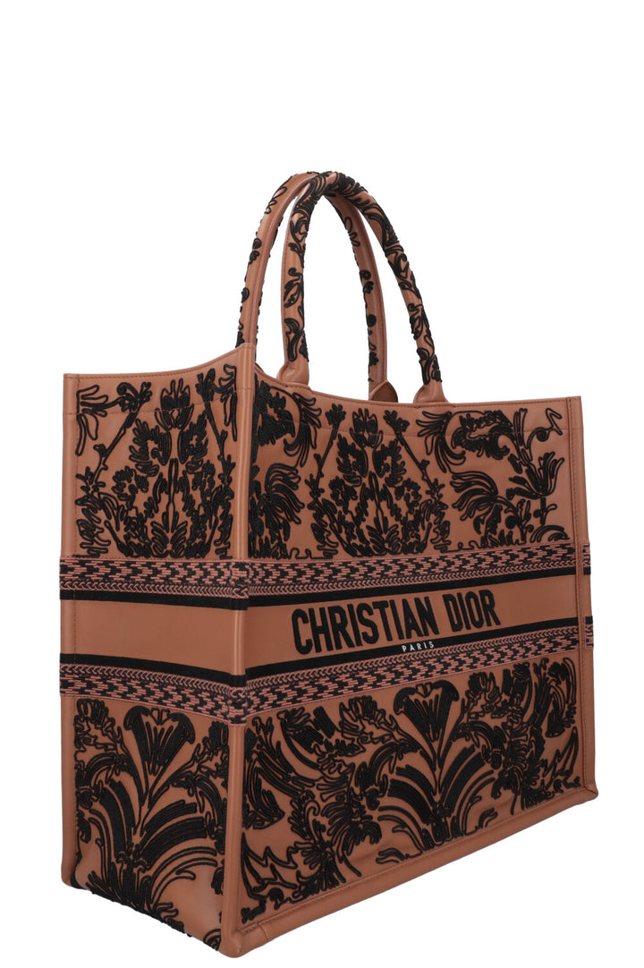 CHRISTIAN DIOR Grand Book Tote Cuir Marron Noir