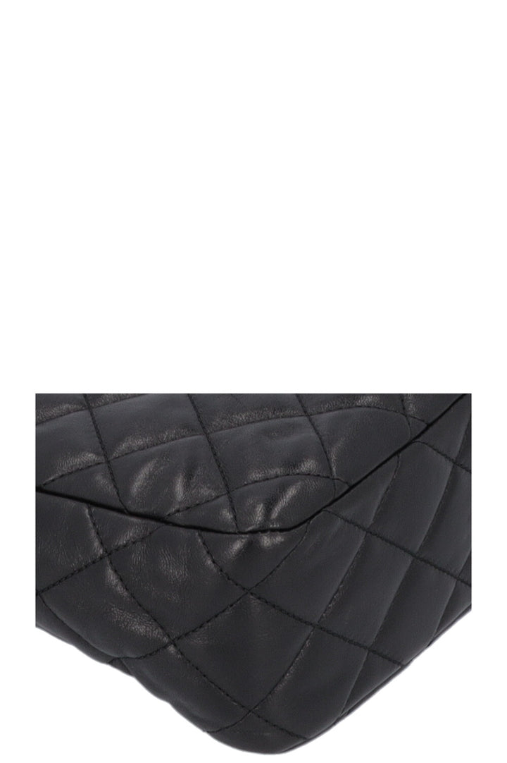 CHANEL Pearl Crush Quilted Hobo Bag Leather Black