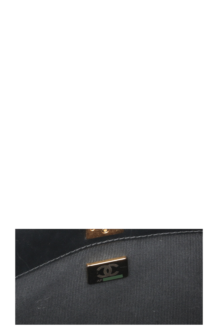 CHANEL Pearl Crush Quilted Hobo Bag Leather Black