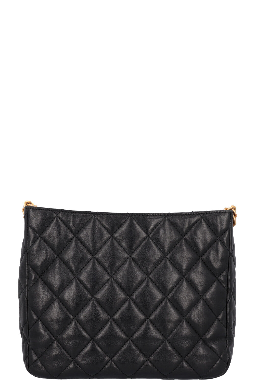 CHANEL Pearl Crush Quilted Hobo Bag Leather Black