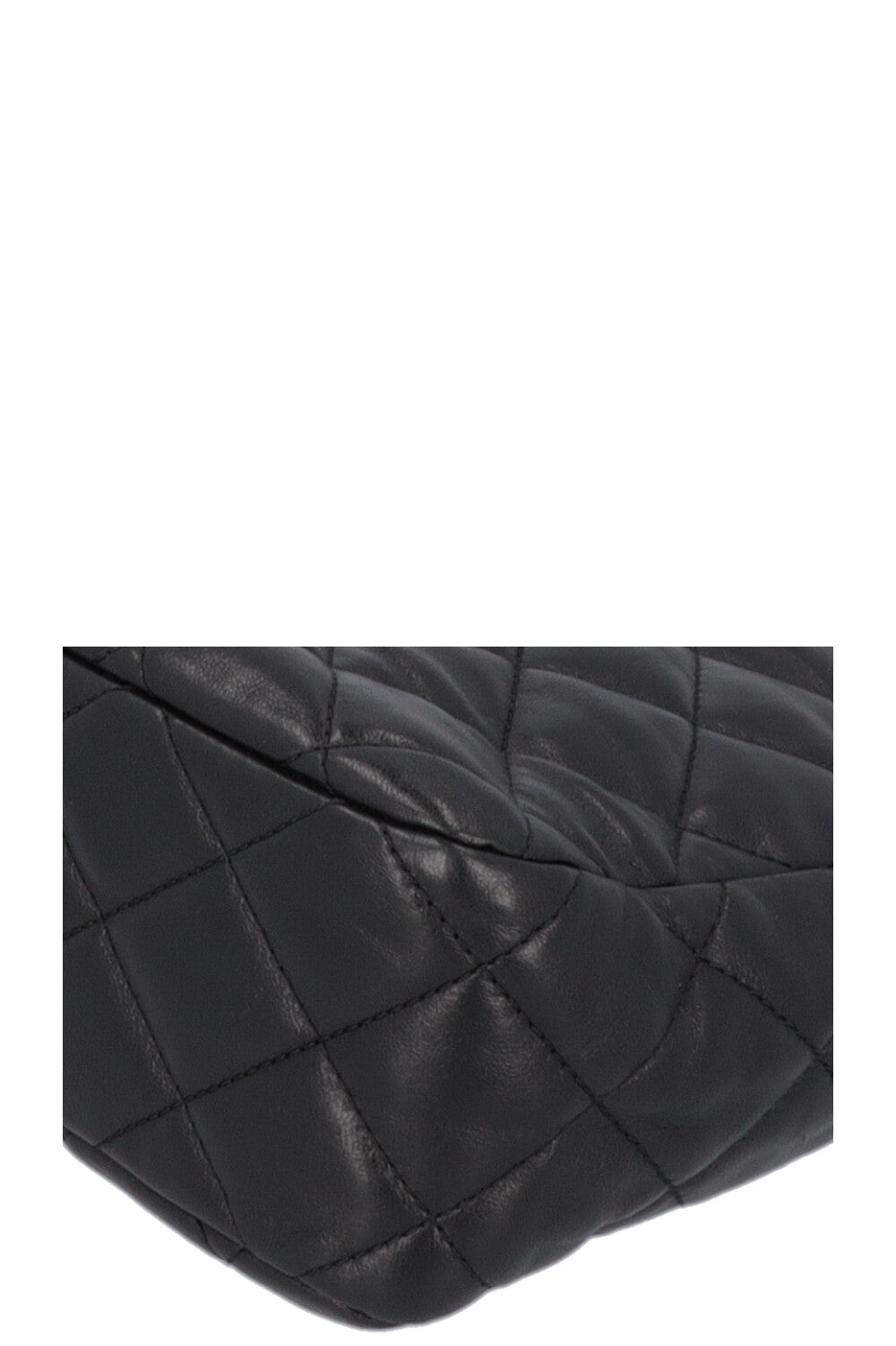 CHANEL Pearl Crush Quilted Hobo Bag Leather Black