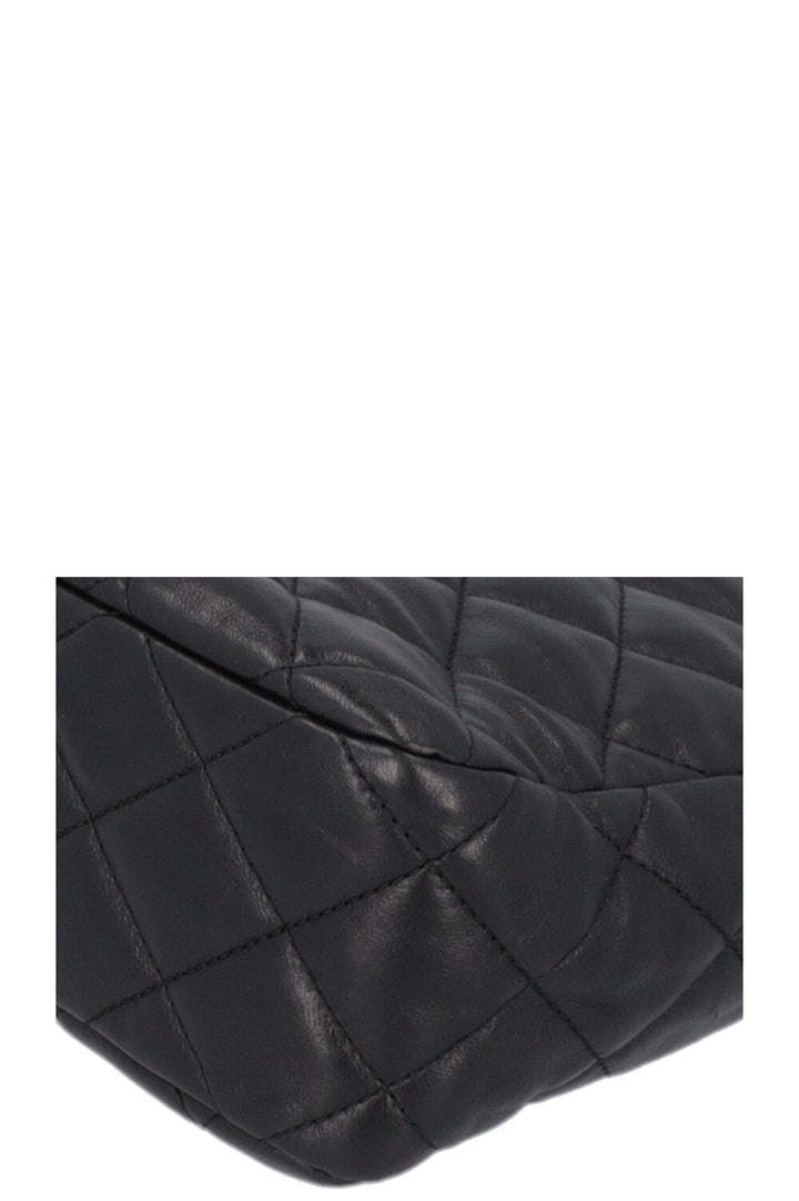 CHANEL Pearl Crush Quilted Hobo Bag Leather Black