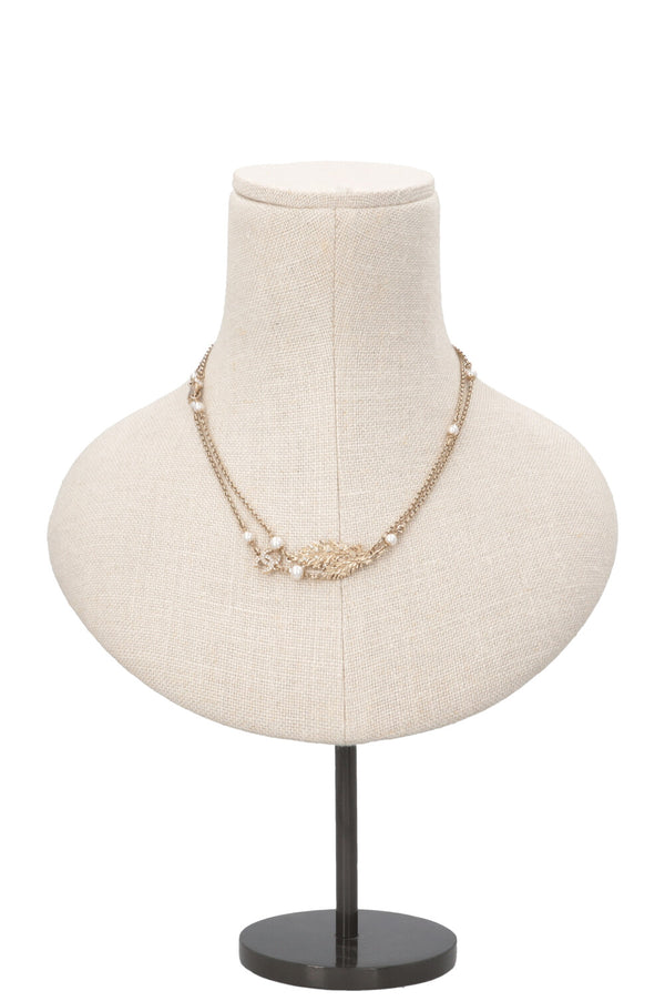 CHANEL 2025 Collier CC plume or champagne