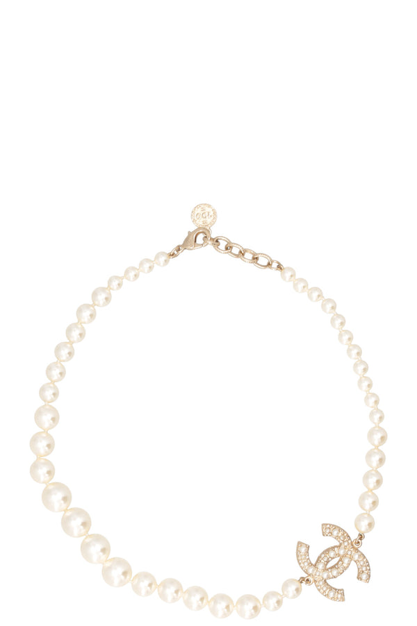 CHANEL 2025 CC Necklace Pearl White