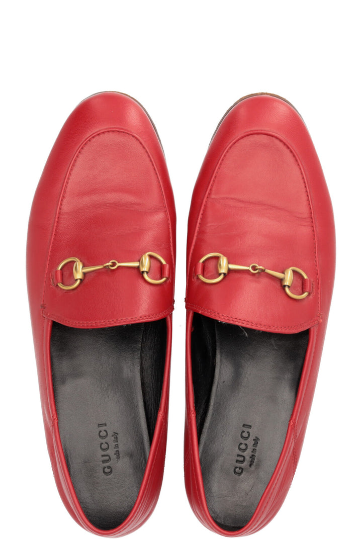 GUCCI Jordaan Loafers Leather Red