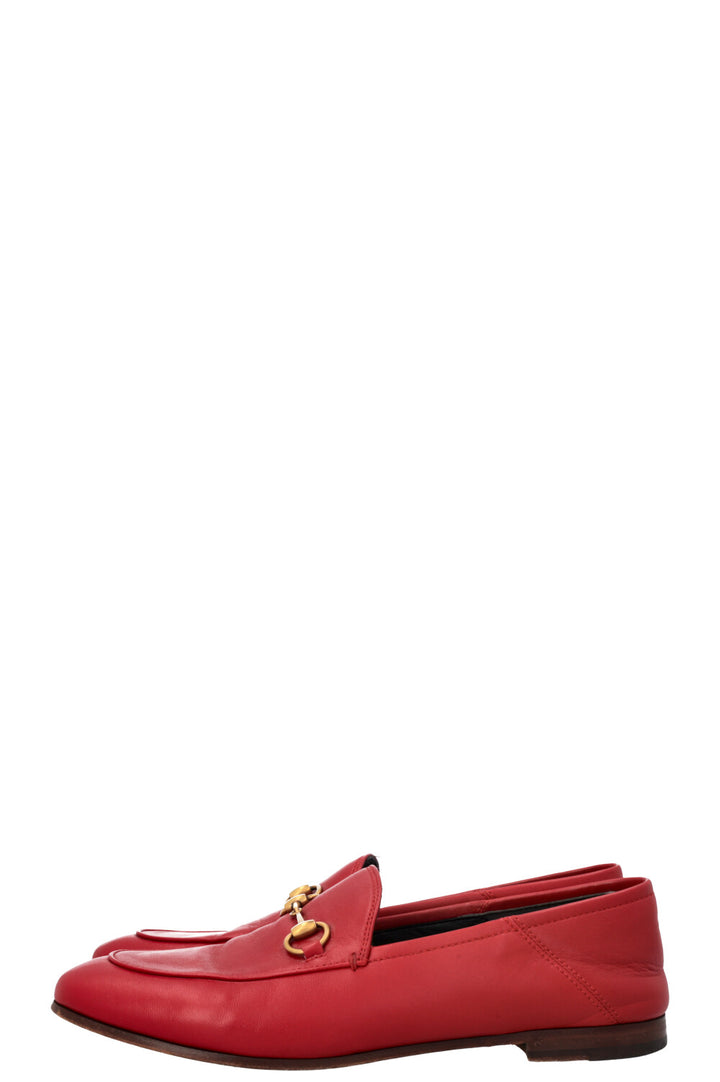 GUCCI Jordaan Loafers Leather Red