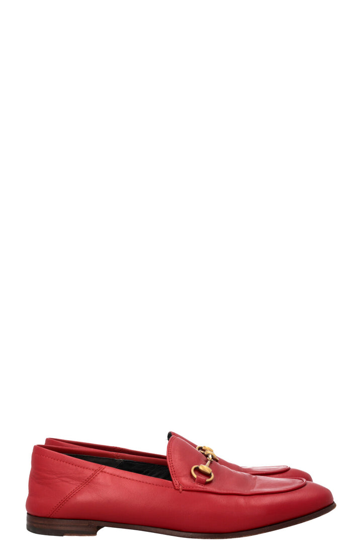 GUCCI Jordaan Loafers Leather Red