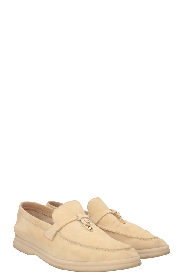 LORO PIANA Summer Charms Walk Daim beige clair