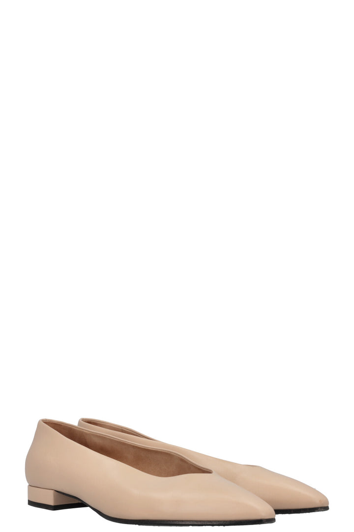LORO PIANA Rebecca Ballerine Cuir Beige