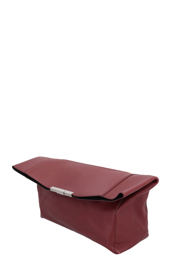 CÉLINE Cabas Fold Over Clutch Burgundy
