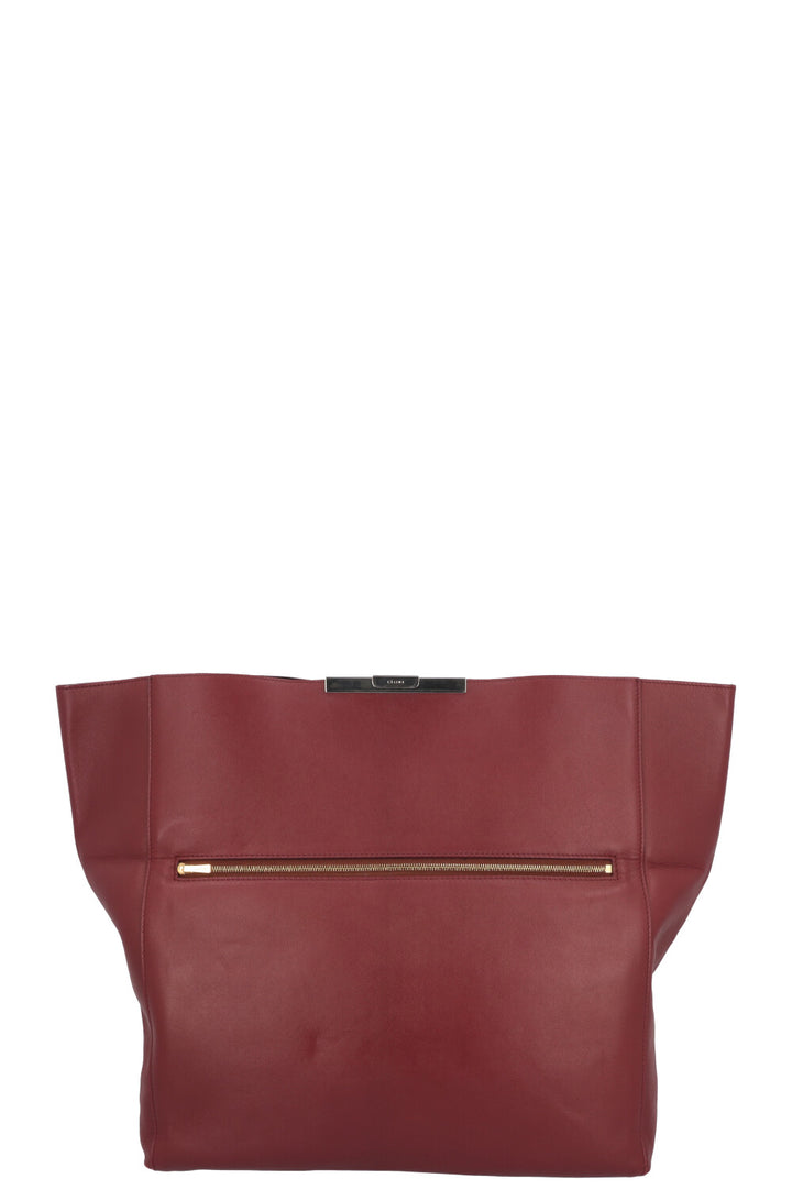 CÉLINE Cabas Fold Over Clutch Burgundy
