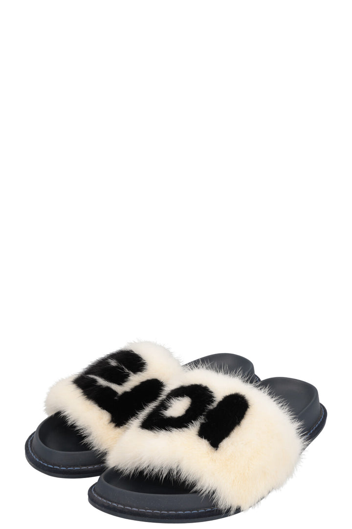 Claquettes FENDI X FILA Logo Vison