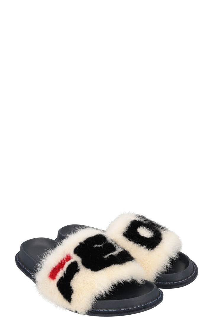 FENDI X FILA Slides Mink Logo