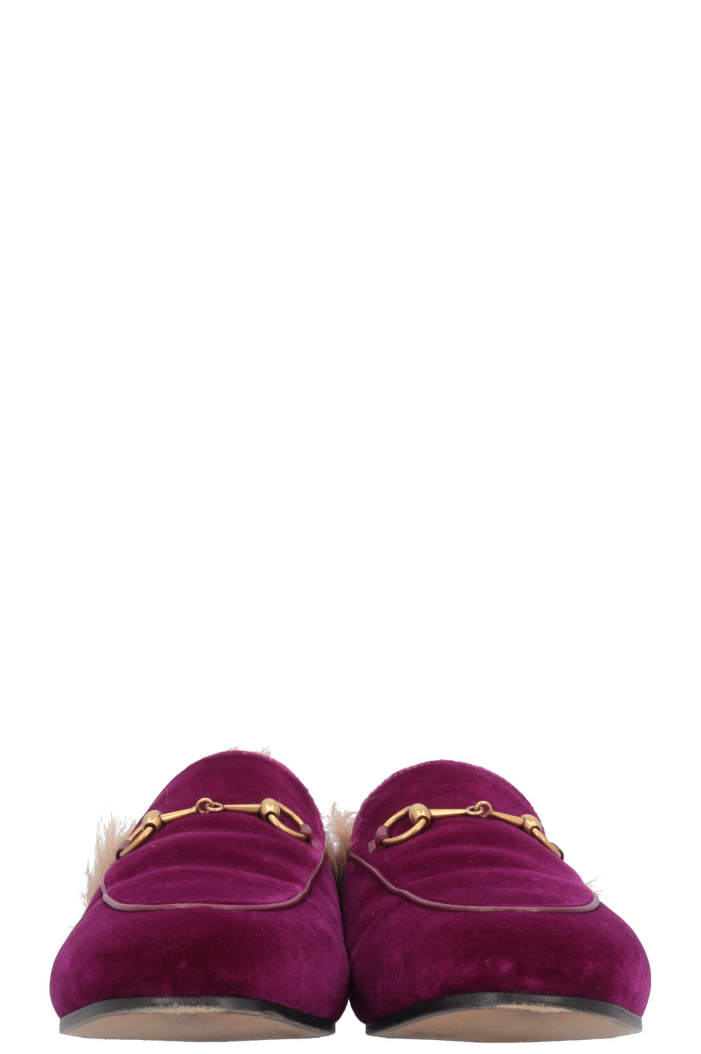 GUCCI Princetown Fur Mules Fuchsia Velvet