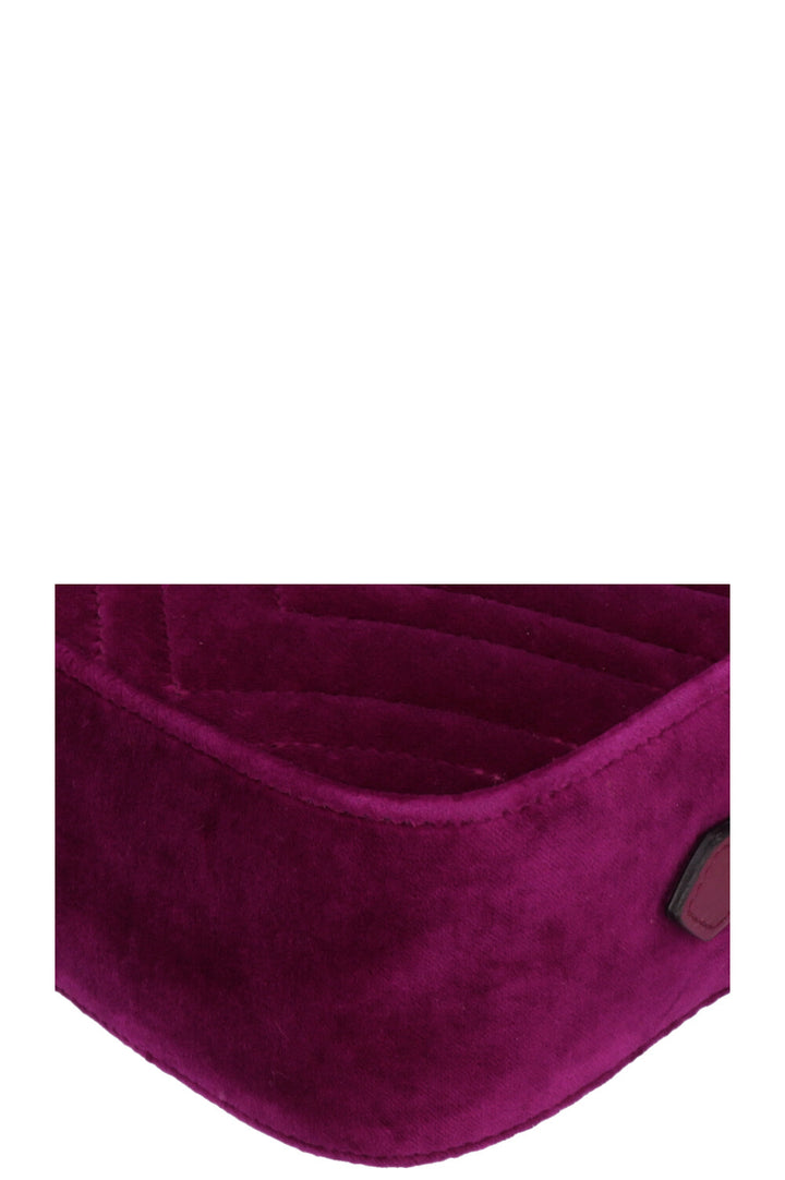 GUCCI Marmont Camera Bag Velvet Fuchsia