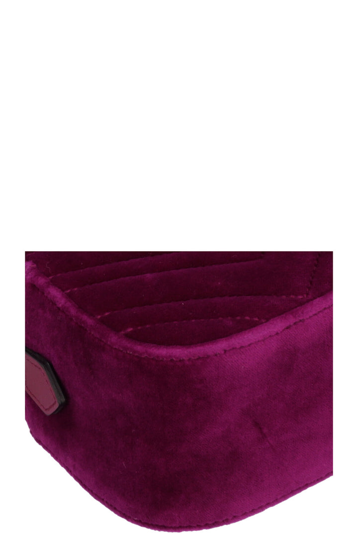 GUCCI Marmont Camera Bag Velvet Fuchsia