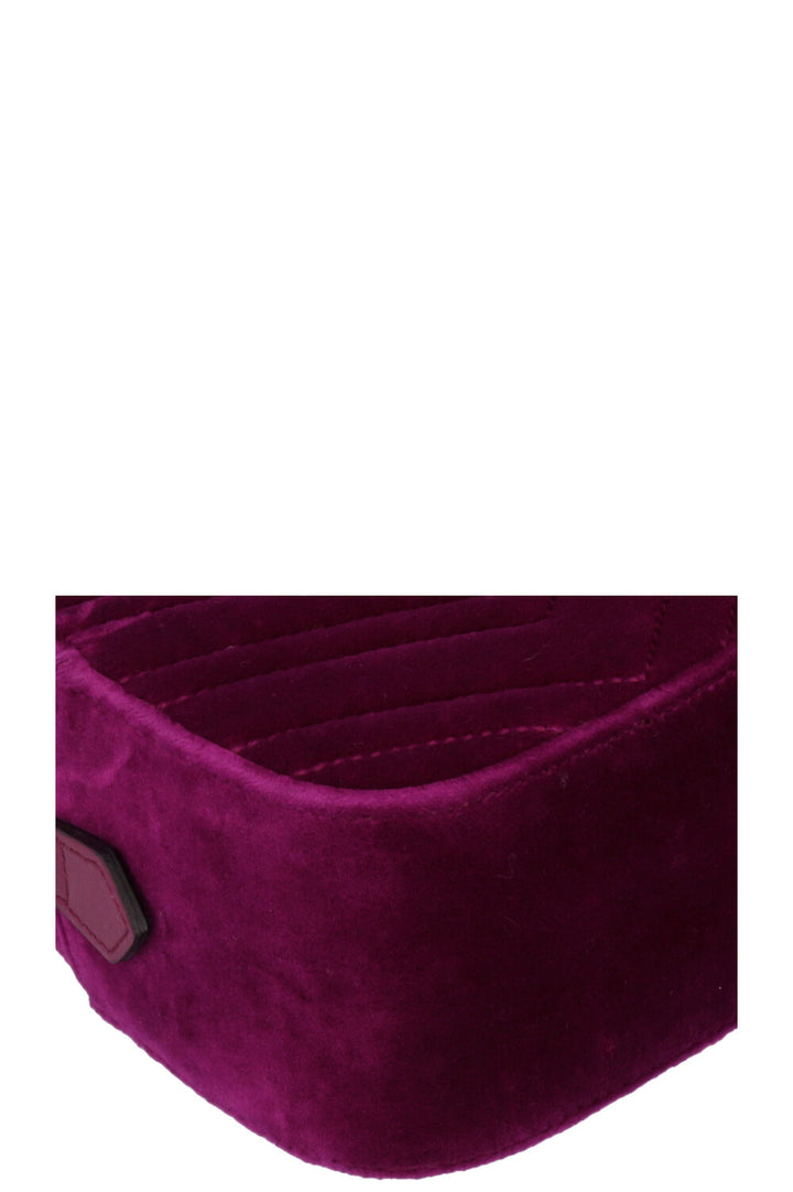 GUCCI Marmont Camera Bag Velvet Fuchsia