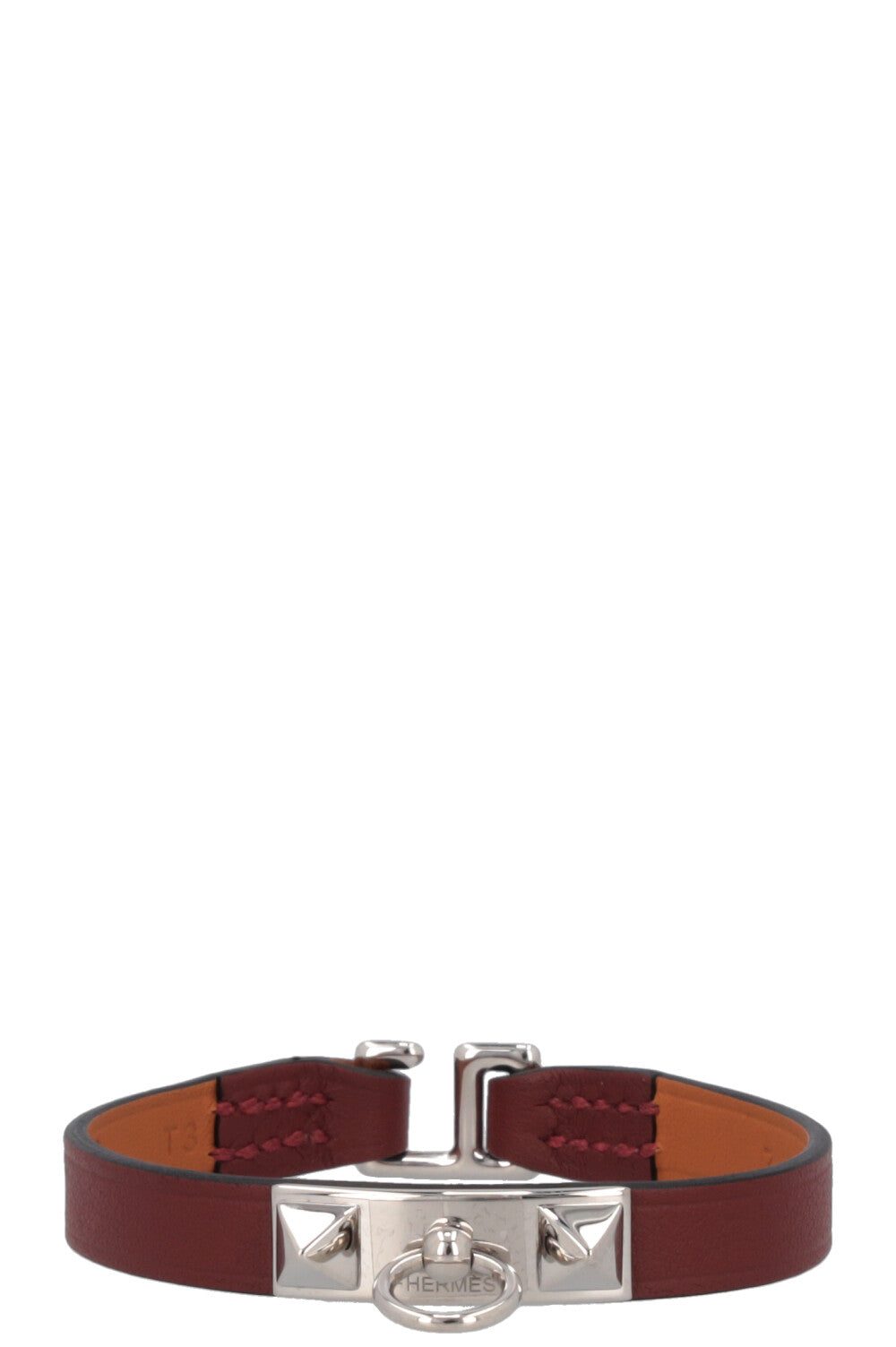 HERMÈS Mini Rivale Bracelet Leather Rouge H