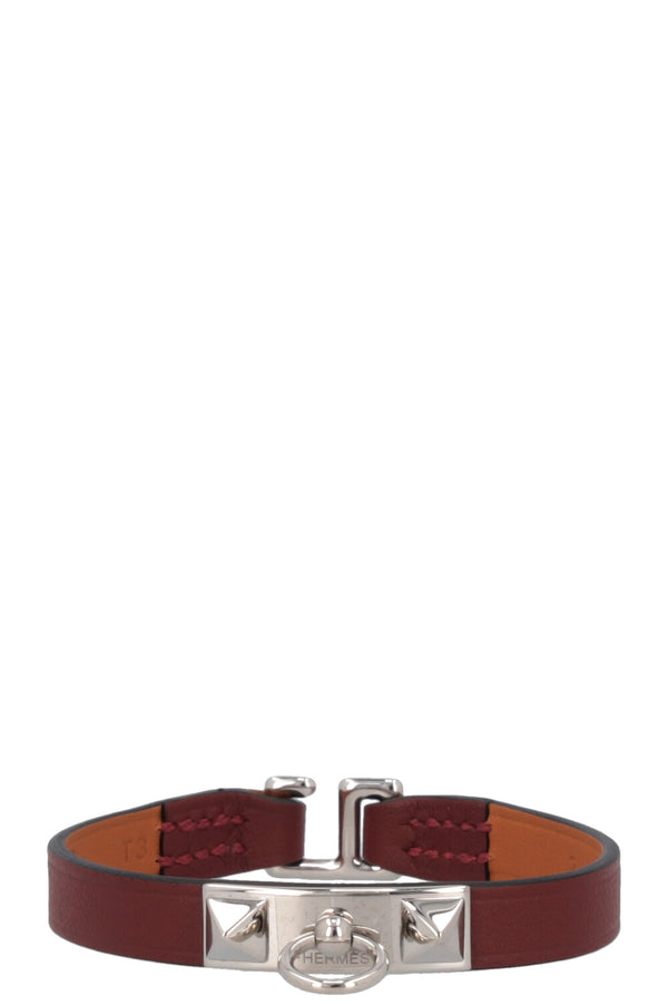 HERMÈS Mini Rivale Bracelet Leather Rouge H