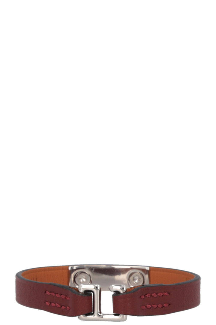 HERMÈS Mini Rivale Bracelet Leather Rouge H