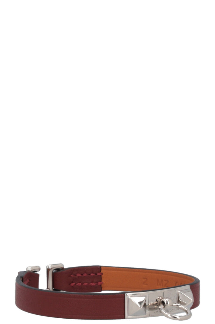 HERMÈS Mini Rivale Bracelet Leather Rouge H