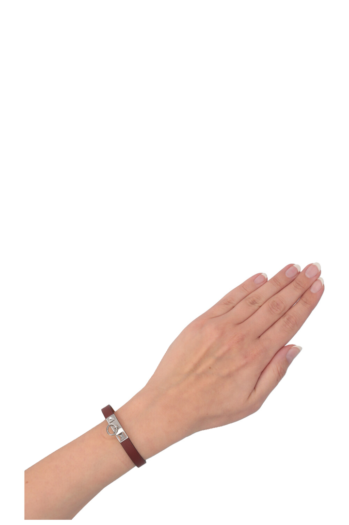 HERMÈS Mini Rivale Bracelet Leather Rouge H