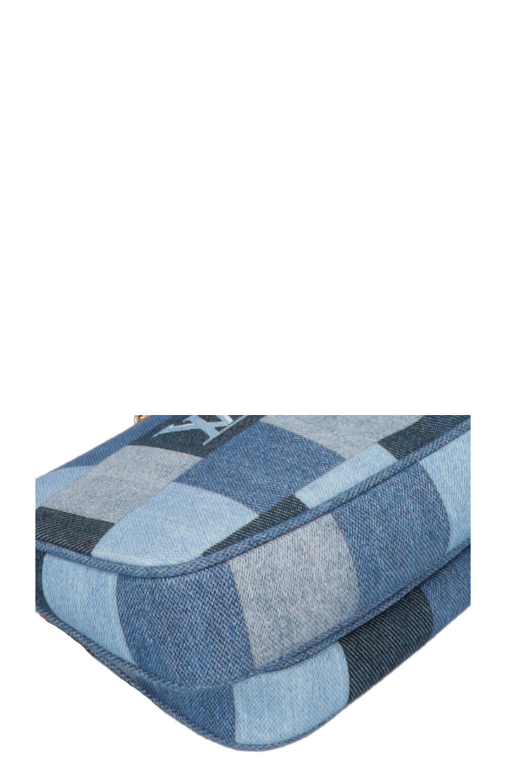 LOUIS VUITTON Multi Pochette Denim Blue Red