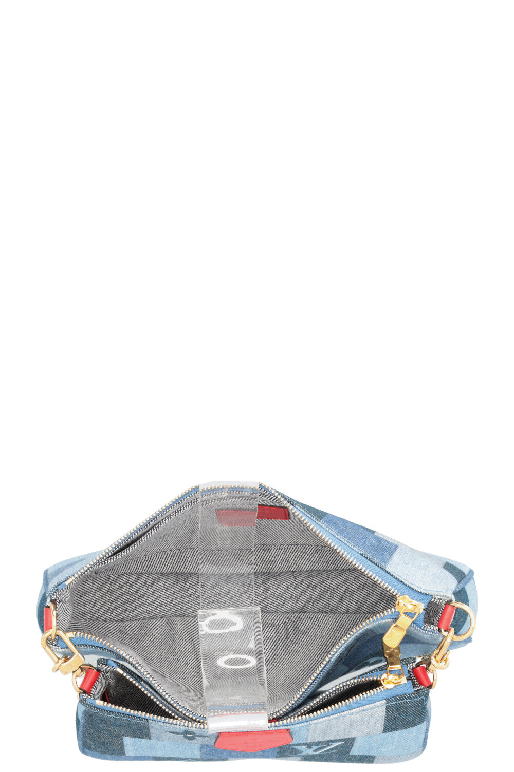 LOUIS VUITTON Multi Pochette Denim Blue Red