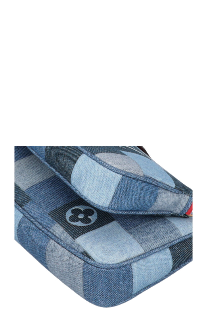 LOUIS VUITTON Multi Pochette Denim Blue Red