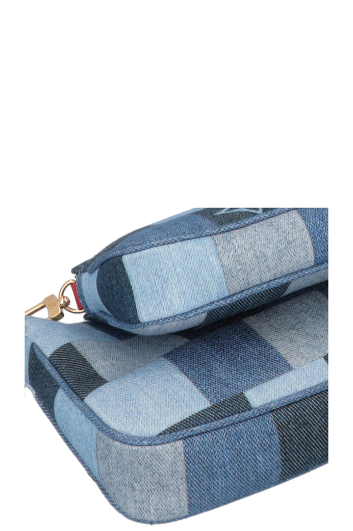LOUIS VUITTON Multi Pochette Denim Blue Red