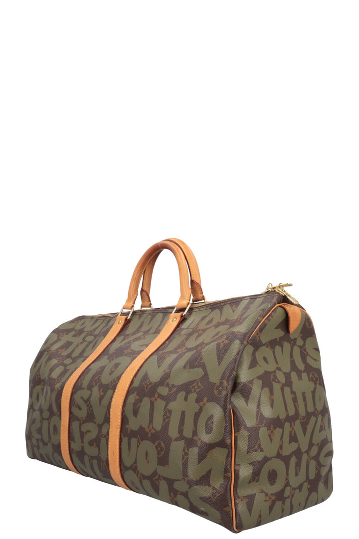 LOUIS VUITTON Keepall 50 Grafitti Stephen Sprouse Green