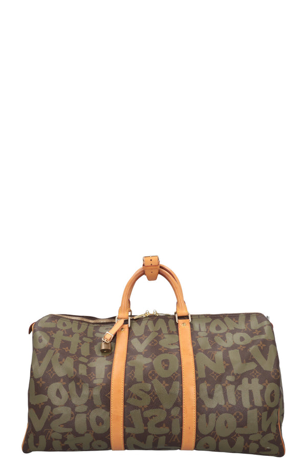 LOUIS VUITTON Keepall 50 Grafitti Stephen Sprouse Green