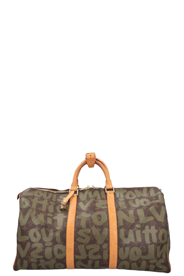 LOUIS VUITTON Keepall 50 Grafitti Stephen Sprouse Green